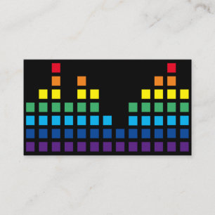 Elegant rainbow squares music equalizer dj vj business card