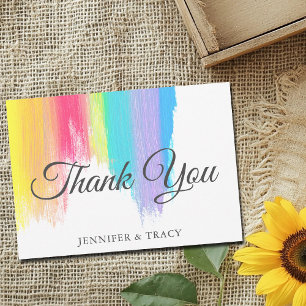 Elegant Rainbow Wedding Custom Thank You Card