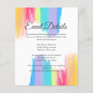 Elegant Rainbow Wedding Event Details Sheet