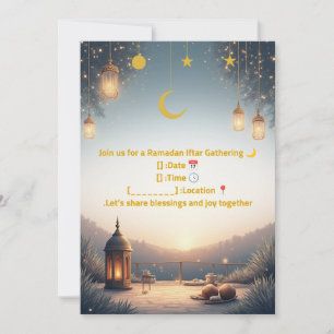 Elegant Ramadan Iftar Invitation 🌙 Gold & Navy Is