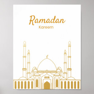 Elegant Ramadan Kareem Mosque Wall Art
