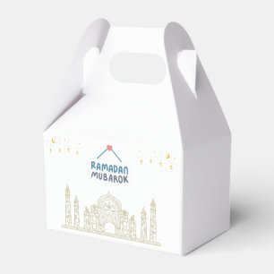 Elegant Ramadan Mubarak Islamic Masjid Design Favour Box