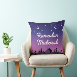 Elegant Ramadan Mubarak Throw Pillow