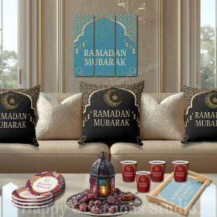 Elegant Ramadan Mubarak Throw Pillow