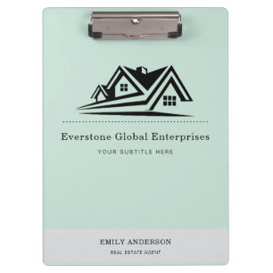 Elegant Real Estate Agent House Business Clipboard