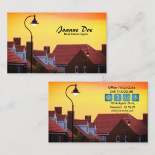 Elegant Real Estate Agent Houses Business Card