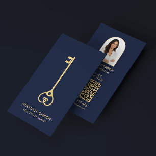Elegant Real Estate Agent Photo Realtor Branding Business Card
