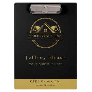 Elegant Real Estate Black and gold custom logo  Clipboard