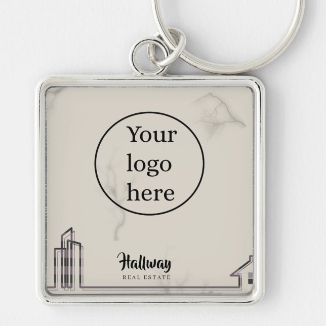 Elegant Real Estate Business Promotional Key Ring (Front)