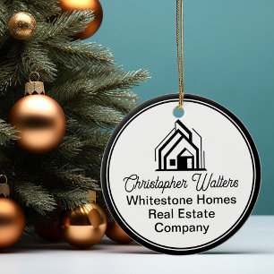 Elegant Real Estate Company Customised Realtor Ceramic Tree Decoration