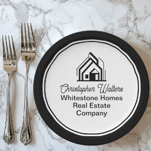 Elegant Real Estate Company Customised Realtor Paper Plate