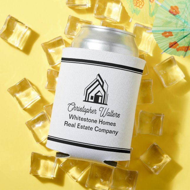 Elegant Real Estate Company Customized Realtor Can Cooler (In Situ Summer)