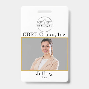 Elegant Real Estate  gold custom logo  ID Badge