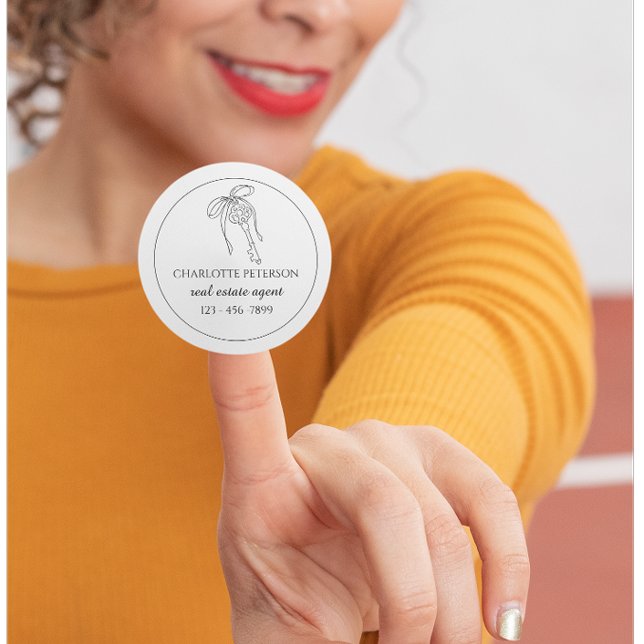 Elegant Real Estate Realtor Classic Round Sticker (Creator Uploaded)