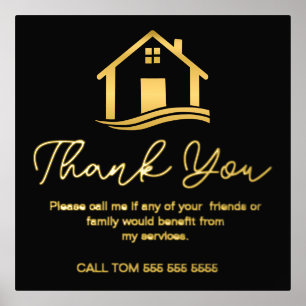 Elegant Real Estate Referral Thank You  Foil Prints