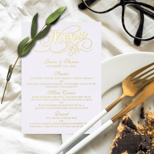 Elegant Real Foil Pressed Wedding Menu Cards