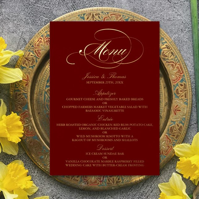 Elegant Real Foil Pressed Wedding Menu Cards (Creator Uploaded)