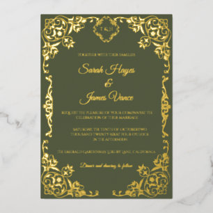 Elegant Real Gold Foil Botanical