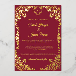 Elegant Real Gold Foil Botanical