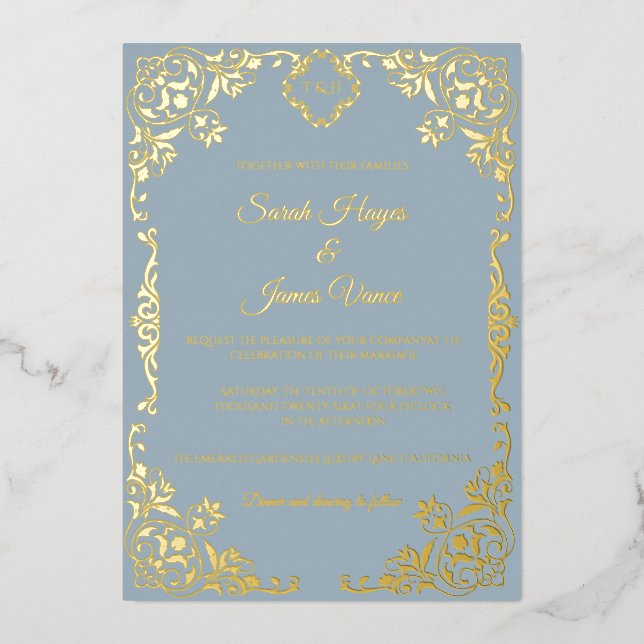 Elegant Real Gold Foil Botanical (Front)