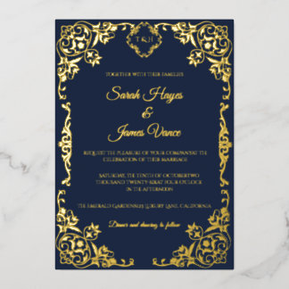 Elegant Real Gold Foil Botanical