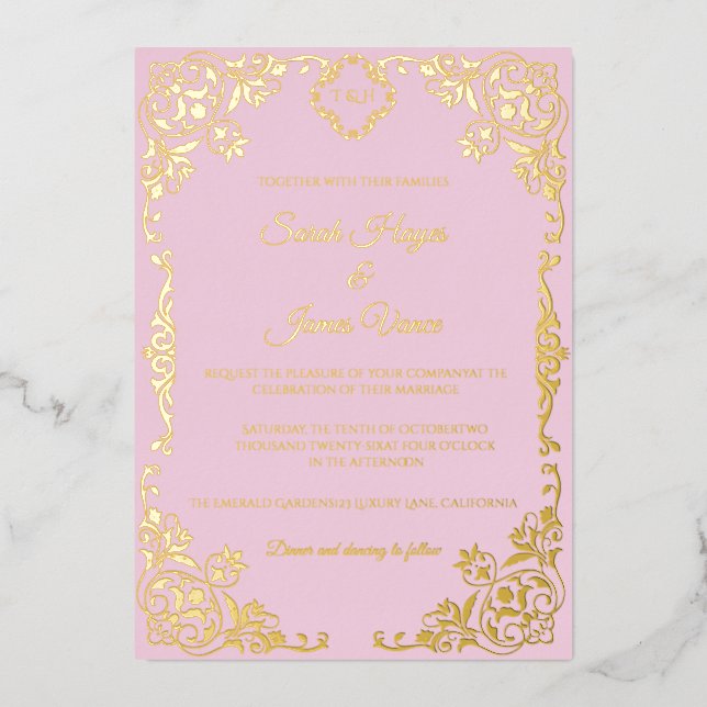 Elegant Real Gold Foil Botanical (Front)
