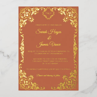 Elegant Real Gold Foil Botanical