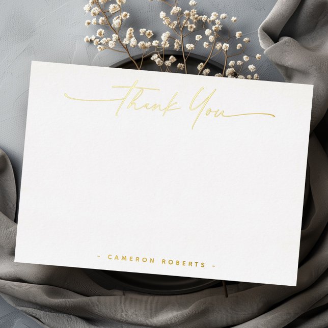 Elegant real gold or silver foil thank you card (Elegant real gold or silver foil thank you card)