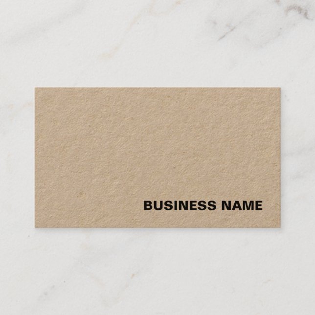Elegant Real Kraft Paper Modern Template Business Card (Front)