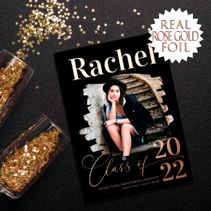 Elegant Real Rose Gold Class of Graduation