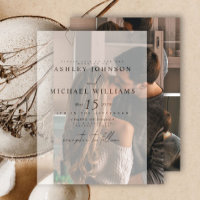 Elegant Real Vellum Overlay Modern 4 Photo Wedding