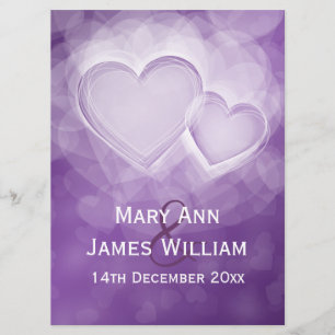 Elegant Reception Modern Hearts Purple Invitation