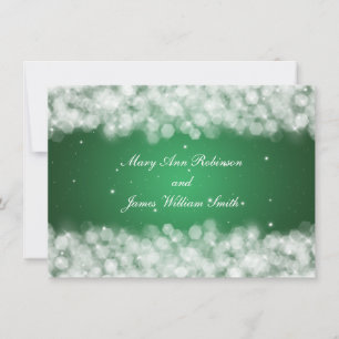 Elegant Reception Party Sparkle Emerald Green Invitation