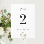 Elegant  Reception Script Calligraphy Table Number<br><div class="desc">Elevate your reception with our exquisite table numbers, designed to blend modern minimalism with romantic elegance. Each piece features delicate calligraphy details that gracefully captures the essence of your special day. Crafted with care, these table numbers serve as both a functional guide and a stunning décor element, ensuring that your...</div>