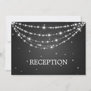 Elegant Reception Sparkling Chain Black Invitation