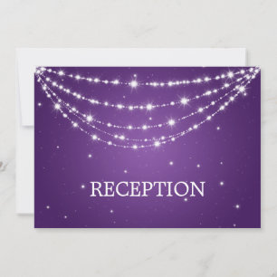 Elegant Reception Sparkling Chain Purple Invitation