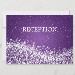 Elegant Reception Sparkling Wave Purple Invitation