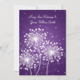 Elegant  Reception Summer Sparkle Purple Invitation