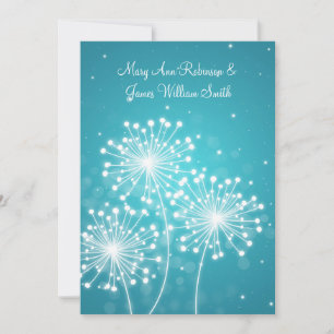 Elegant  Reception Summer Sparkle Turquoise Invitation