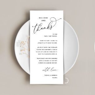 Elegant Reception "Welcome and Thanks" Guest Card