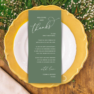 Elegant Reception "Welcome and Thanks" Guest Card