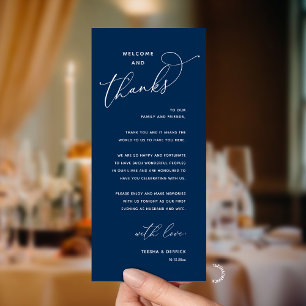 Elegant Reception "Welcome and Thanks" Guest Card