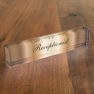 Elegant Receptionist Desk Name Plate