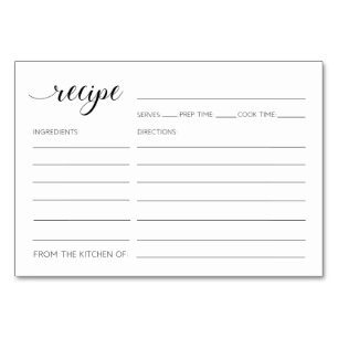 Elegant Recipe Cards Bridal Shower