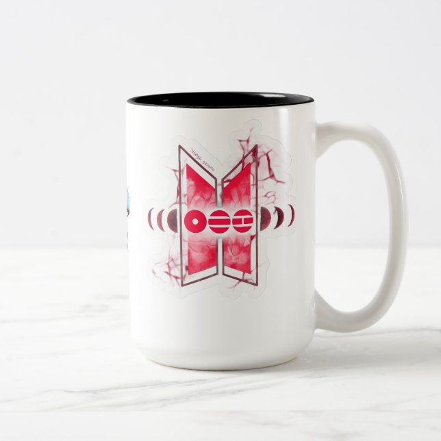 Elegant Red Abstract Design Mug | Modern Aesthetic (Right)