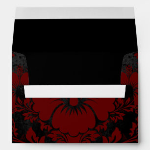 Elegant red and black damask Christmas elegant Envelope