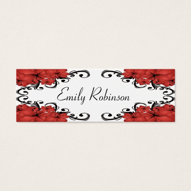 Elegant Red and Black Flowers (Front)