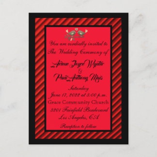 Elegant Red and Black Invitation Postcard
