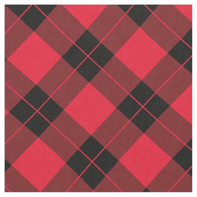 Elegant Red and Black Plaid | Fabric (Close Up)
