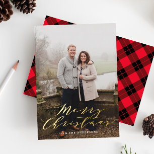 Elegant Red and Black Plaid Photo